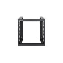 Intellinet 19" Wall Mount Open Frame Network Rack, 9U, Front-hinged Swing Frame Flat Pack, 