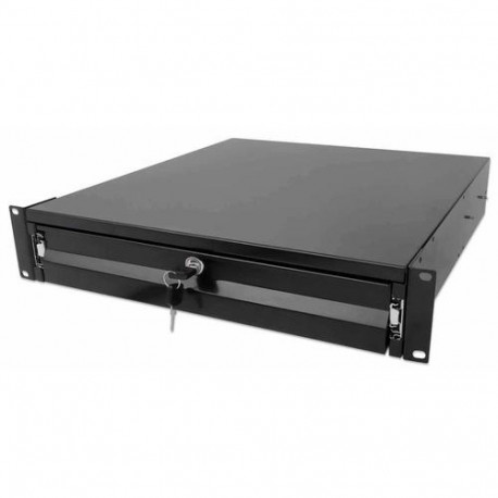 Intellinet 19" Storage Drawer, 2U, Lockable, 466mm Depth, Black