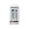 Swissten 71522203 USB cable USB 2.0 1.2 m USB A Micro-USB B Silver