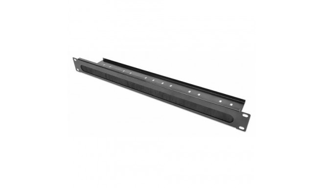 Intellinet 19&quot; Cable Entry Panel with Cable Tray 2-Pack, with Brush, 1U, Black, 2pcs in a B