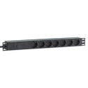 Intellinet 19&quot; 1U Rackmount 7-Way EU 2-pin (CEE 7/3) PDU with Surge Protection, 16A, On/Off