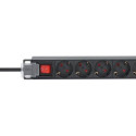Intellinet 19" 1U Rackmount 9-Way EU 2-pin (CEE 7/3) PDU, 16A, On/Off, Built in 2m EU 2-pin