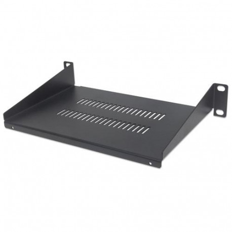 Intellinet 10&quot; Cantilever Shelf, 1U, 150mm Depth, Vented, Max 45kg, Black, Three Year Warra