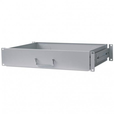 Intellinet 19" Drawer Shelf, 2U, Shelf Depth 350mm, Max 30kg, Grey, Three Year Warranty
