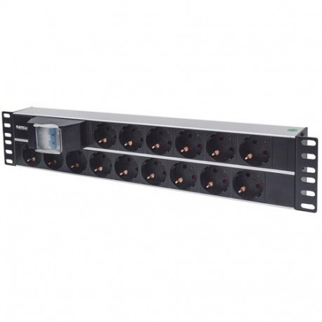 Intellinet 19" 2U Rackmount 15-Output Power Distribution Unit (PDU), EU CEE 7/3 Outlets, Wi