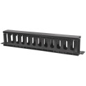 Intellinet 19&quot; Cable Management Panel, 19&quot; Rackmount Cable Manager, 1U, with Cover