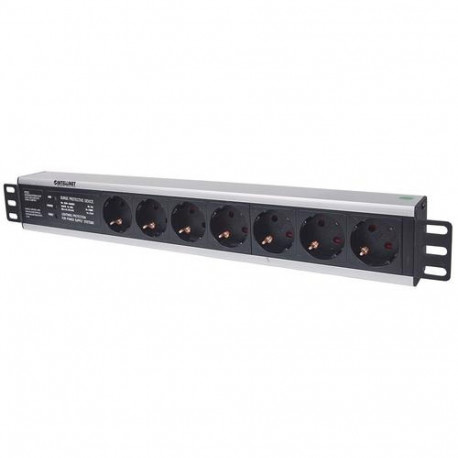 Intellinet 19" 1.5U Rackmount 7-Output Power Distribution Unit (PDU) EU CEE 7/3 Outlets, Wi
