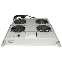 Intellinet 4-Fan Ventilation Unit for 19&quot; Racks, Roof Mount, with Thermostat, Grey