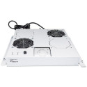 Intellinet 2-Fan Ventilation Unit for 19&quot; Racks, Roof Mount, with Thermostat, Grey