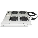 Intellinet 4-Fan Ventilation Unit for 19&quot; Racks, Roof Mount, with Thermostat, Grey