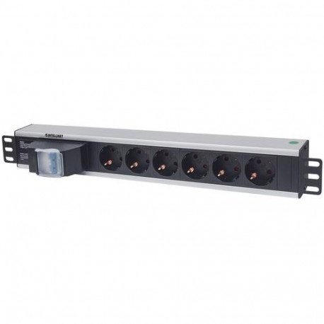 Intellinet 19" 1.5U Rackmount 6-Output Power Distribution Unit (PDU) EU CEE 7/3 Outlets, With D