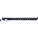 Intellinet Vertical Rackmount 12-Way Power Strip - German Type, With Single Air Switch, No Surge Pro