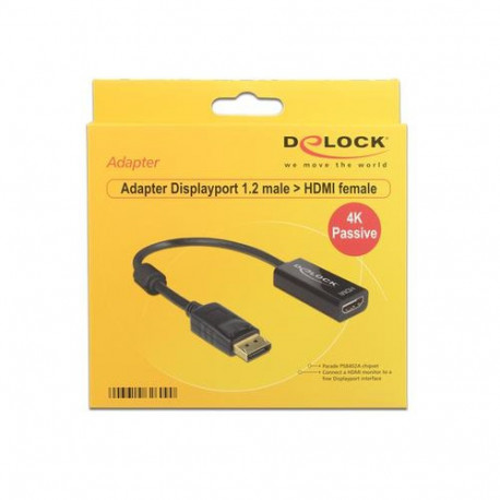 DeLOCK 62609 video cable adapter 0.2 m DisplayPort HDMI Black