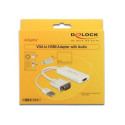 DeLOCK 62460 video cable adapter 0.25 m HDMI Type A (Standard) VGA (D-Sub) + USB White