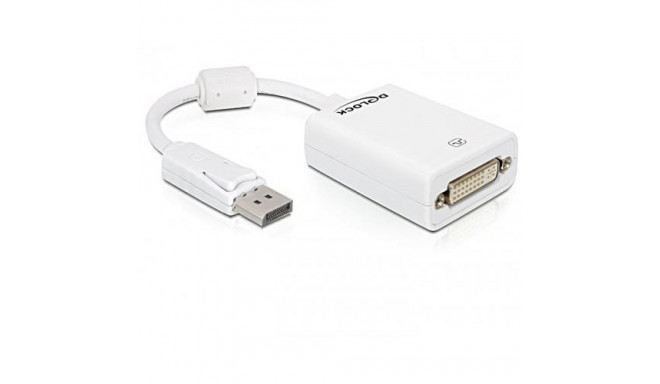 DeLOCK 61765 video cable adapter 0.125 m DisplayPort DVI-I White
