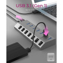 ICY BOX IB-HUB1701-C3 USB 3.2 Gen 1 (3.1 Gen 1) Type-B 5000 Mbit/s Anthracite