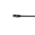 Equip Cat.6A S/FTP Patch Cable, Angled to Straight plug, 3.0m, Black