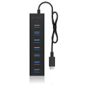 ICY BOX IB-HUB1700-C3 USB 3.2 Gen 1 (3.1 Gen 1) Type-C 5000 Mbit/s Black