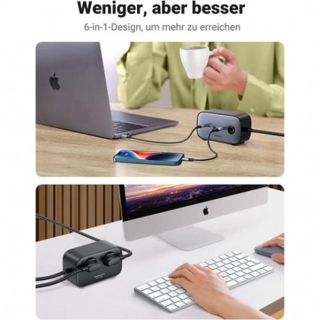 Ugreen DigiNest Pro 1 AC outlet(s) Type C 1.8 m 4 3680 W Black