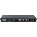 Intellinet 24-Port Gigabit Ethernet PoE+ Switch with 2 SFP Ports, LCD Display, IEEE 802.3at/af Power