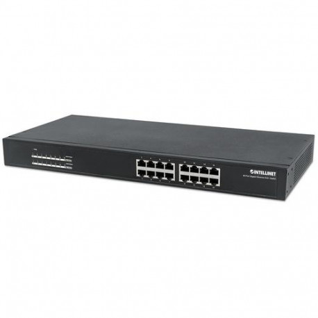 Intellinet 16-Port Gigabit Ethernet PoE+ Switch, 16 x PoE ports, IEEE 802.3at/af Power-over-Ethernet
