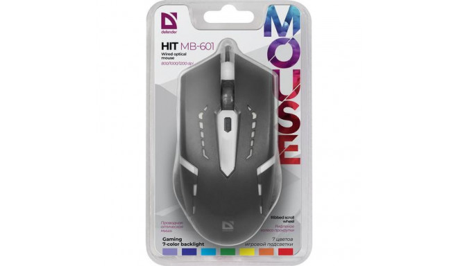 Defender HIT MB-601 mouse Gaming Ambidextrous USB Type-A Optical 1200 DPI