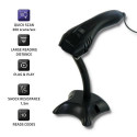 Qoltec 50861 barcode reader Handheld bar code reader 1D Laser Black