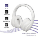 Qoltec 50845 headphones/headset Wireless Head-band Calls/Music USB Type-C Bluetooth White