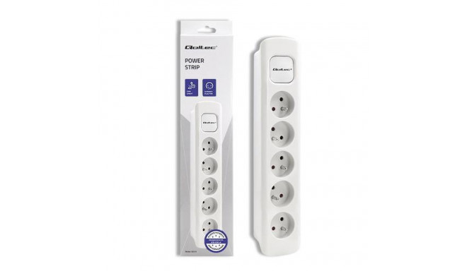 Qoltec 50276 power extension 1.8 m 5 AC outlet(s) Indoor White