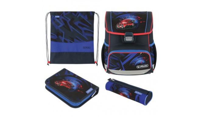 Herlitz Loop Plus High Speed school bag set Boy Polyester Blue, Red