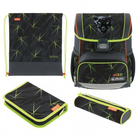 Herlitz Loop Plus Wild Life school bag set Boy Polyester Black, Green, Orange