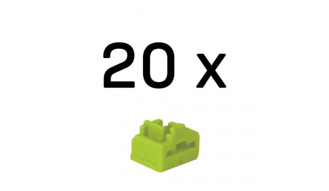 Lindy RJ-45 Port Blockers (Without Key) - Pack of 20, Green