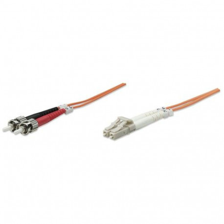 Intellinet Fiber Optic Patch Cable, OM2, LC/ST, 2m, Orange, Duplex, Multimode, 50/125 µm, LSZH, Fibr