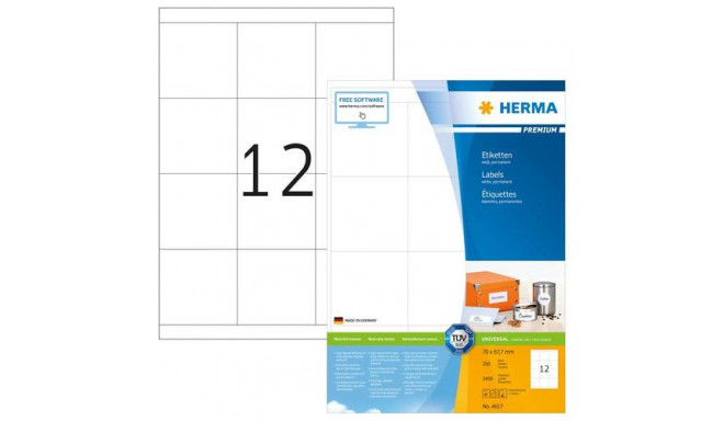 HERMA Labels Premium A4 70x67.7 mm white paper matt 2400 pcs.
