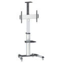 Manhattan TV &amp; Monitor Mount, Trolley Stand, 1 screen, Screen Sizes: 37-65&quot;, Silver