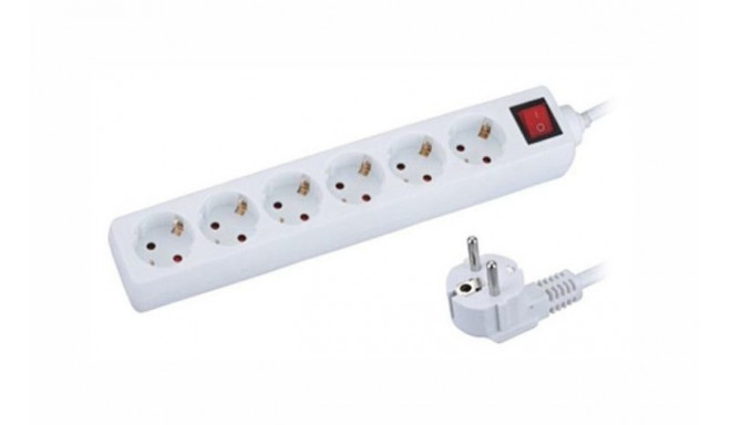 Okko extension cord 6 sockets 5m, white