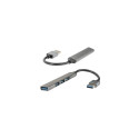 4smarts 4in1 Hub USB-A to 3x USB-A 2.0 and 1x USB-A 3.0 space grey