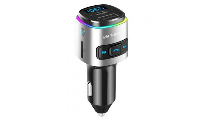 4smarts 456201 FM transmitter Cigar lighter Black, Silver