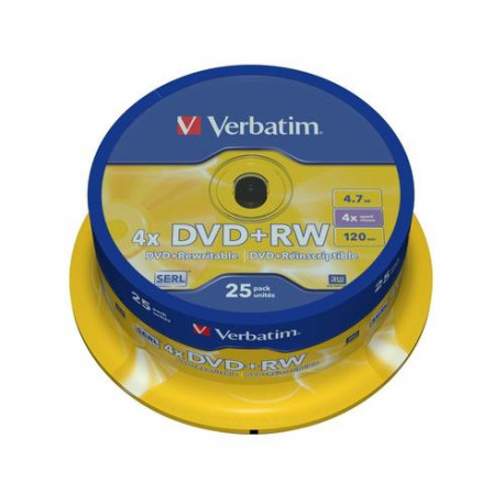 Verbatim DVD+RW Matt Silver 4.7 GB 25 pc(s)