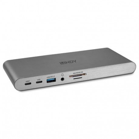 Lindy DST-Pro 5K XT, USB-C Laptop Docking Station with Triple Display (4K) or Single Display (5K) an