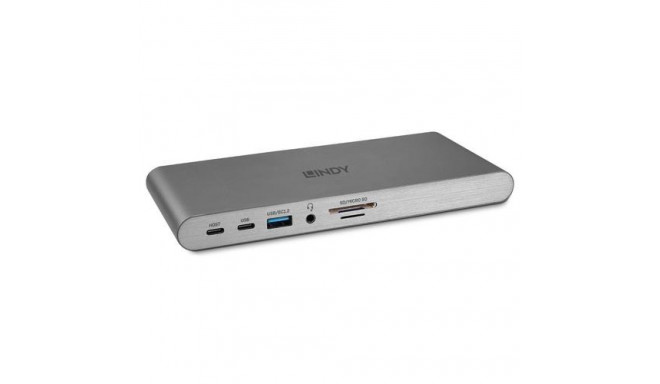 Lindy DST-Pro 5K XT, USB-C Laptop Docking Station with Triple Display (4K) or Single Display (5K) an