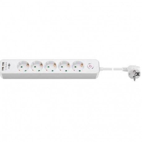 Goobay 5-Way Power Strip with Switch and USB