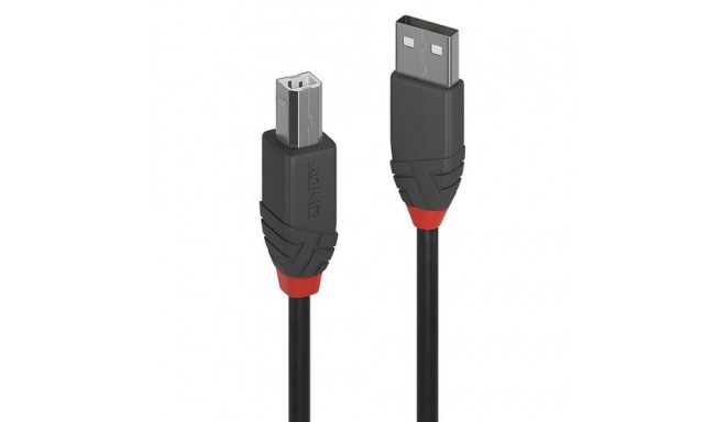 Lindy 10m USB 2.0 Type A to B Cable, Anthra Line