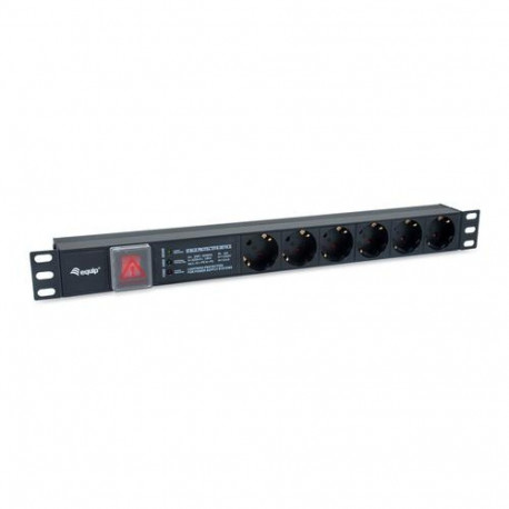Equip 6-Outlet German Power Distribution Unit, with Surge Protection, Integrated line fitler