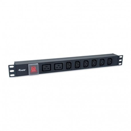 Equip 8-Outlet, 6 x IEC-C13+ 2X IEC-C19 Power Distribution Unit, on/off switch, Aluminum Shell