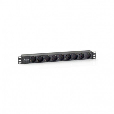 Equip 19" Steckdosenleiste 9xSchuko->St.90° sw.         Pla.