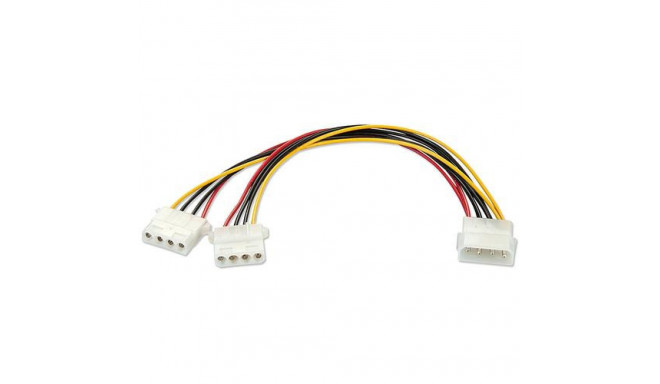 Lindy 0.25m Power Adapter, LP4 Power Male to 2 x LP4 Power Female