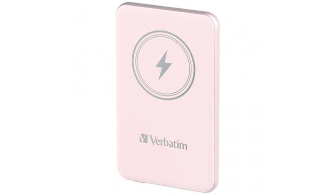 Verbatim Charge &#039;n&#039; Go Magnetic Wireless Power Bank 5000mAh Pink