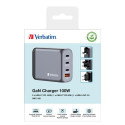 Verbatim GNC-100 GaN Charger 100W with 2 x USB-C PD 100W / 1 x USB-C PD 65W / 1 x USB-A QC 3.0 (EU/U