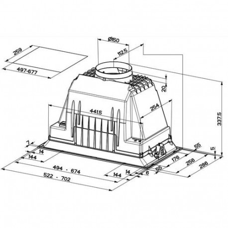 FABER S.p.A. Inka Plus HC X A70 Built-in Stainless steel 580 m³/h